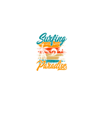 Surfing Paradise model negru pe tricou