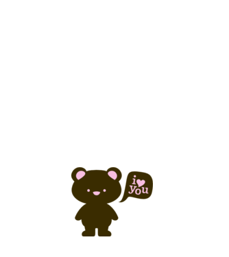 I Love You Bear model negru pe tricou