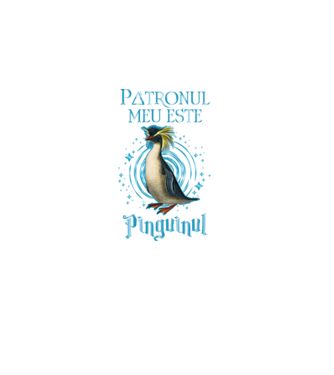 Patronul meu este PINGUINUL model negru pe tricou