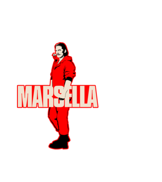mareille la casa de papel model alb pe tricou