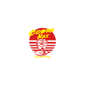 cobra kai sunset logo model negru pe tricou