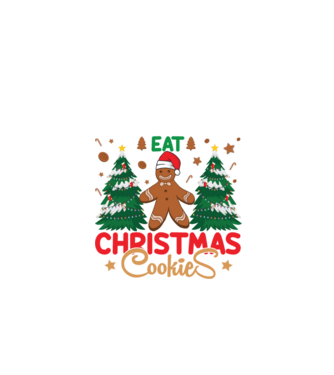 Life is short - eat christmas cookies model negru pe tricou