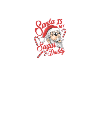 Santa is my sugar daddy model negru pe tricou