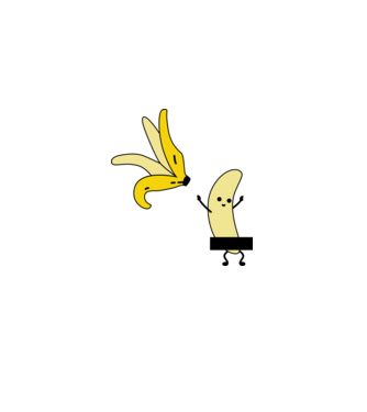 Cuplu Banană băiat model alb pe tricou