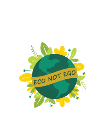 ECO NOT EGO model negru pe tricou