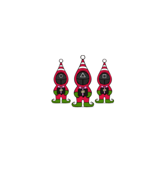 merry squid game model negru pe tricou
