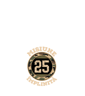 Misiune împlinită 25 model alb pe tricou