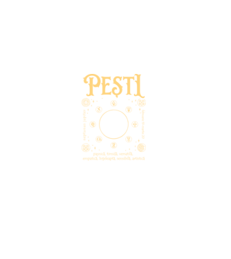 Zodiac femeie PEȘTI golden model negru pe tricou