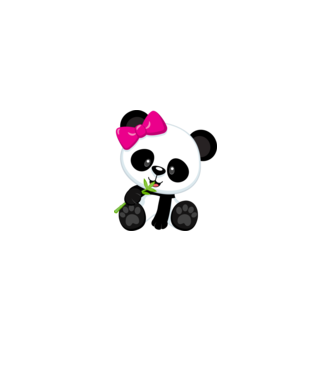 cute panda girl model alb pe tricou