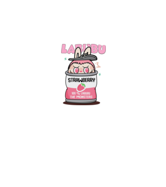 Strawberry Labubu model alb pe tricou