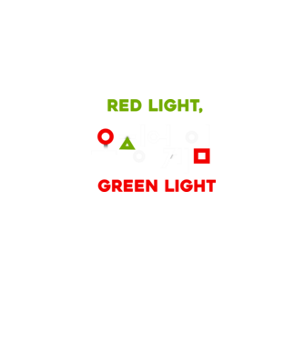 red light green light model albastru jeanși pe tricou
