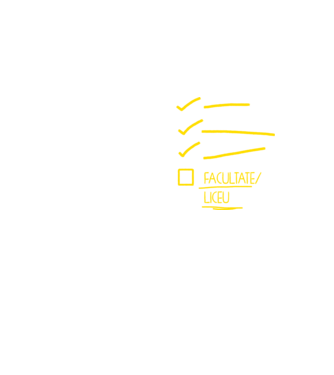 Cheklist educație - Gimnaziu negru model galben neon pe tricou
