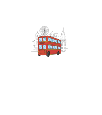 Autobuze model alb pe tricou