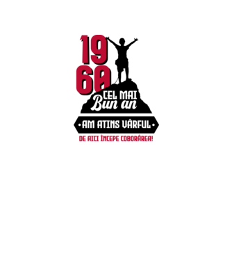 1960 cel mai bun an. Am atins vârful, de aici începe coborârea. model alb pe tricou