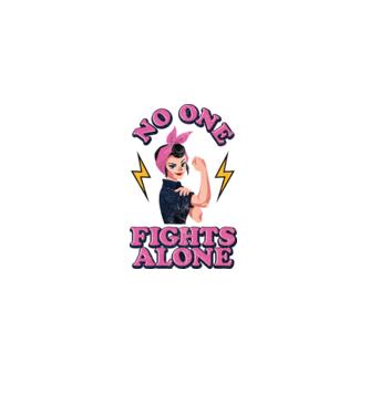 No one fights alone pinup texture model alb pe tricou