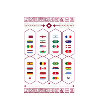 Qatar 2022 teams - groups model alb pe tricou