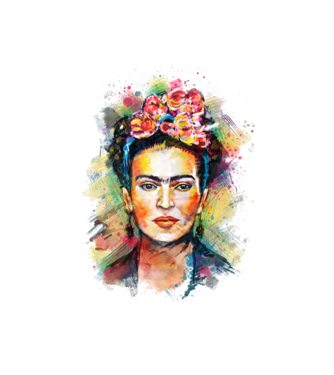 Frida Kahlo model alb pe tricou