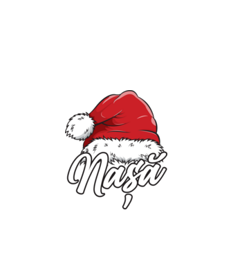 nașă Santa Hat model negru pe tricou