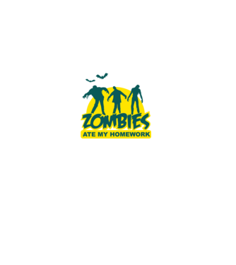 Zombies ate my homework model negru pe tricou