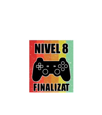 Nivel 8 finalizat model negru pe tricou