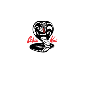 cobra kai classic logo model alb pe tricou