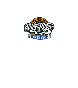 Surf Rider model negru pe tricou