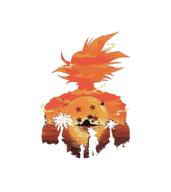 goku sunset 2 model alb pe tricou
