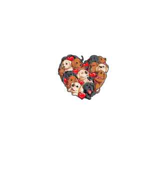 Puppy Heart model negru pe tricou