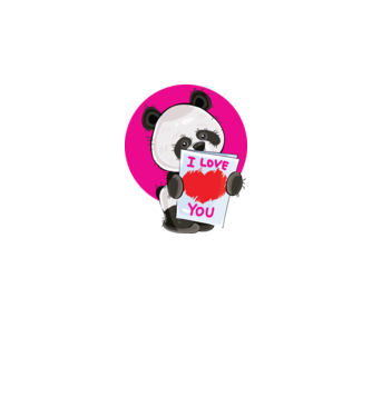 dragoste panda model negru pe tricou