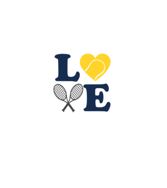 LOVE Tennis model alb pe tricou