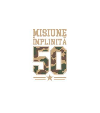 Misiune împlinită 50 model negru pe tricou