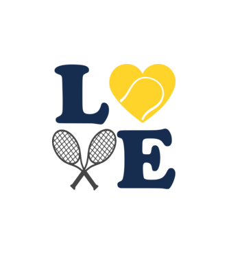 LOVE Tennis model alb pe tricou