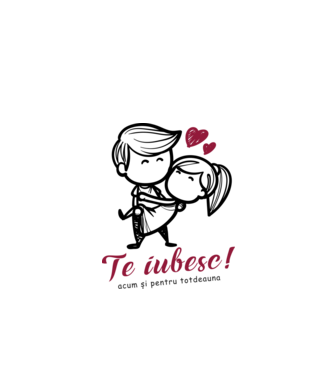 te iubesc! model alb pe tricou