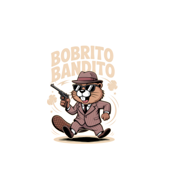 Bobrito Bandito model alb pe tricou