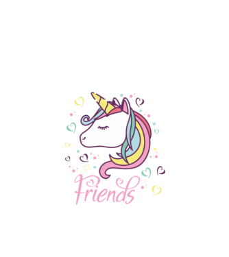 Unicorn Friend model negru pe tricou