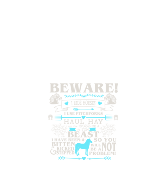 Beware i ride horses model negru pe tricou