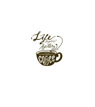 Life begins after coffee model alb pe tricou