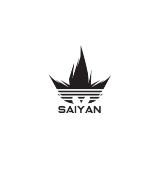 saiyan logo model alb pe tricou