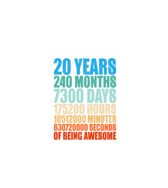 20 years of being awesome model negru pe tricou