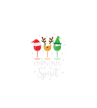 Christmas spirit wine model negru pe tricou