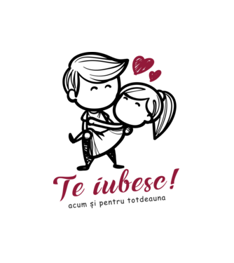 te iubesc! model alb pe tricou