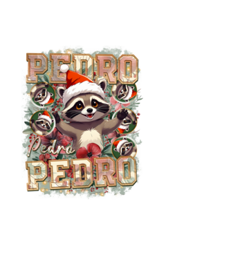 Pedro pedro flower xmas model negru pe tricou