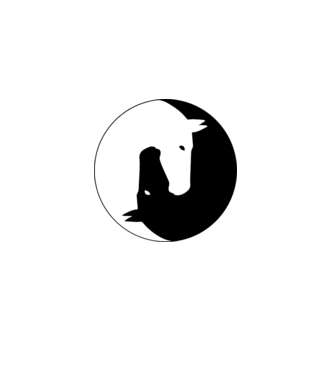 Lovas ying-yang model alb pe tricou
