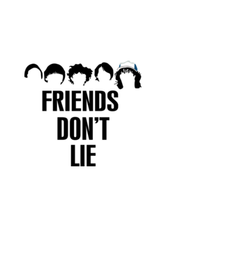 friends dont lie stranger things model alb pe tricou