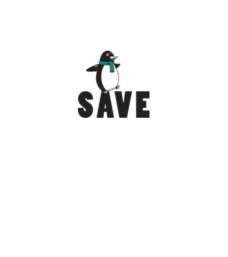 Save penguin model alb pe tricou