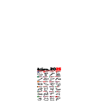 F1 calendar 2025 model alb pe tricou