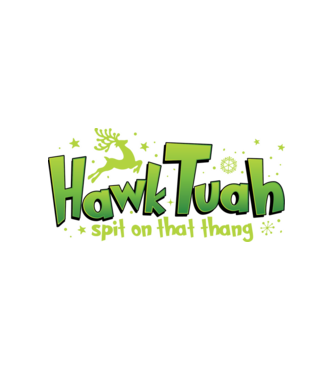 Hawk tuah xmas model alb pe tricou