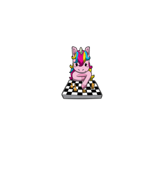 Chessicorn model albastru jeanși pe tricou