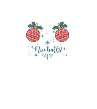 Nice Balls model alb pe tricou