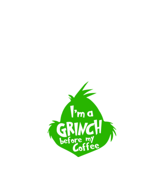 Grinch before coffee model negru pe tricou